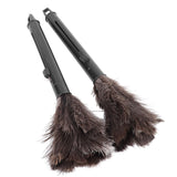 2Pcs Retractable Feather Duster Ostrich Feathers Duster with Long Handle for Home Cleaning