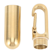 Keychain Medication Box Single Chamber Stainless Steel Keychain Medicine Organizer for Outdoor Travel Camping Gold