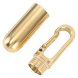 Keychain Medication Box Single Chamber Stainless Steel Keychain Medicine Organizer for Outdoor Travel Camping Gold