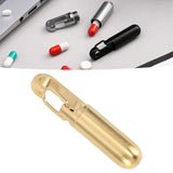 Keychain Medication Box Single Chamber Stainless Steel Keychain Medicine Organizer for Outdoor Travel Camping Gold In Australia - Darrahopens