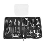 26PCS Manicure Set Black Nail Clippers Set Carbon Steel Manicure Tools Kit for Home Salon In Australia - Darrahopens