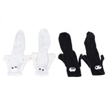 2 Pair Funny Magnetic Suction 3D Doll Couple Socks Funny Holding Hands Socks for Couple Black and White