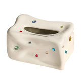 Ceramic Tissue Box Case Holder Decorative Elegant Facial Tissue Napkin Dispenser Box for Dinner Room Beige In Australia - Darrahopens