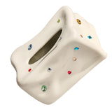 Ceramic Tissue Box Case Holder Decorative Elegant Facial Tissue Napkin Dispenser Box for Dinner Room Beige In Australia - Darrahopens