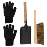 Fireplace Ash Shovel Brush Set Coal Hearth Clean Tools for Home with Black Silicone Gloves In Australia - Darrahopens