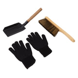 Fireplace Ash Shovel Brush Set Coal Hearth Clean Tools for Home with Black Silicone Gloves In Australia - Darrahopens