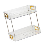 Desktop Organizer 2 Tier Ample Space Modern Storage Rack Shelves for Office Bedroom Home Decoration Transparent