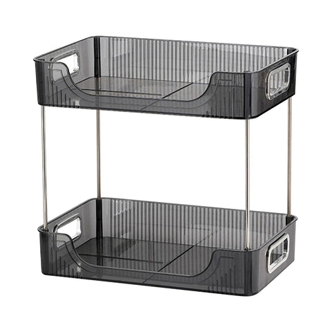 Desktop Organizer 2 Tier Ample Space Modern Storage Rack Shelves for Office Bedroom Home Decoration Grey