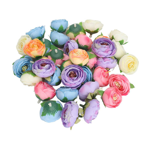 50 Pcs Camellia Flower Decor DIY Corsage Headdress Artificial Flower Heads False Rose Head Little Flower Buds In Australia - Darrahopens
