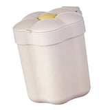 Desktop Trash Bin with Lid Flower Shape Small Garbage Can Large Opening Storage Paper Basket White