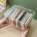Desk Storage Box Plastic Large Capacity Dustproof Multi Functional Phone Case Storage Holder with Lid Transparent