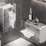 Wall Mounted Tissue Box Glacier Pattern Multifunctional Light Luxury Style Tissue Dispenser Box for Bathroom
