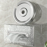 Napkin Paper Holder Box Space Saving Home Decoration Rugged Wall Mounted Tissue Box for Living Room Bedroom Transparent Silver