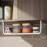 Under Shelf Storage Basket Multipurpose All Metal Under Shelf Wire Basket for Kitchen Office Pantry Desk Bookshelf L White