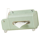 Tissue Box Cover HIPS ABS Multifunctional Desktop Rectangular Napkin Dispenser Holder with Stationery Box for Living Room Bedroom Green