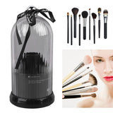 Makeup Brush Storage Holder 360 Degree Rotatable Makeup Organizer Dustproof Waterproof Holder for Lipstick Cosmetic Black