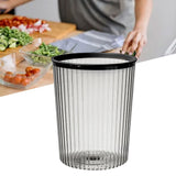 Transparent Garbage Bin with Top Ring Easy Attached Lid Free Large Capacity Trash Bin Can for Household Black