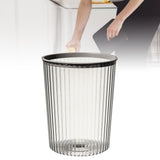 Transparent Garbage Bin with Top Ring Easy Attached Lid Free Large Capacity Trash Bin Can for Household Gray