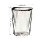 Transparent Garbage Bin with Top Ring Easy Attached Lid Free Large Capacity Trash Bin Can for Household Gray