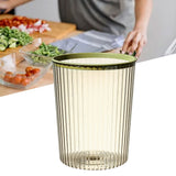 Transparent Garbage Bin with Top Ring Easy Attached Lid Free Large Capacity Trash Bin Can for Household Green