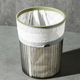 Transparent Garbage Bin with Top Ring Easy Attached Lid Free Large Capacity Trash Bin Can for Household Green