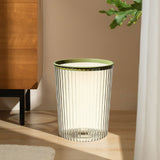 Transparent Garbage Bin with Top Ring Easy Attached Lid Free Large Capacity Trash Bin Can for Household Green