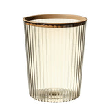 Transparent Garbage Bin with Top Ring Easy Attached Lid Free Large Capacity Trash Bin Can for Household Coffee Color In Australia - Darrahopens