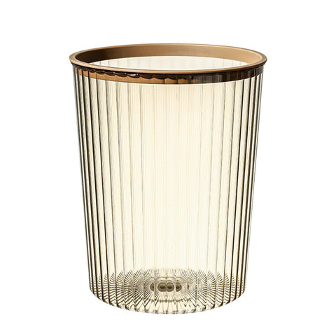 Transparent Garbage Bin with Top Ring Easy Attached Lid Free Large Capacity Trash Bin Can for Household Coffee Color In Australia - Darrahopens