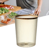 Transparent Garbage Bin with Top Ring Easy Attached Lid Free Large Capacity Trash Bin Can for Household Coffee Color