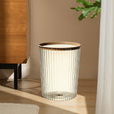 Transparent Garbage Bin with Top Ring Easy Attached Lid Free Large Capacity Trash Bin Can for Household Coffee Color