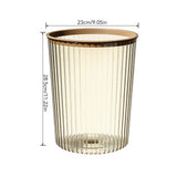 Transparent Garbage Bin with Top Ring Easy Attached Lid Free Large Capacity Trash Bin Can for Household Coffee Color