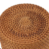 Rectangular Rattan Tissue Box Cover Rattan Woven Tissue Box Holder for Bathroom Organizer Countertop Bedroom Living Room Car Office Cylinder Style