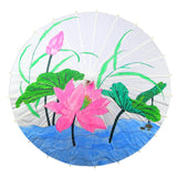Kids Paper Parasol Bamboo and Paper Chinese Style Elegant White DIY Paper Umbrellas for Decoration 83cm/32.7in