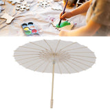 Kids Paper Parasol Bamboo and Paper Chinese Style Elegant White DIY Paper Umbrellas for Decoration 58cm/22.8in