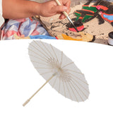 Kids Paper Parasol Bamboo and Paper Chinese Style Elegant White DIY Paper Umbrellas for Decoration 58cm/22.8in