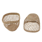 2PCS Woven Basket Handwoven Sea Grass Storage Basket for Flower Plant Farmhouse Home Decor