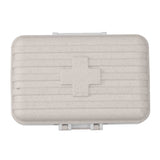 Mini Medicine Box 6 Compartments Luggage Design Tight Sealing Plastic Medicine Container for Pocket Travel Beige
