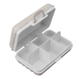 Mini Medicine Box 6 Compartments Luggage Design Tight Sealing Plastic Medicine Container for Pocket Travel Beige