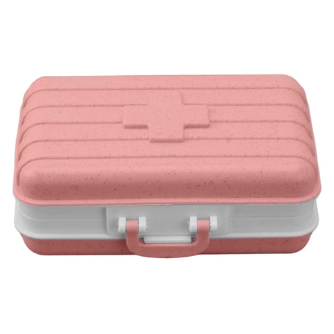 Mini Medicine Box 6 Compartments Luggage Design Tight Sealing Plastic Medicine Container for Pocket Travel Pink In Australia - Darrahopens