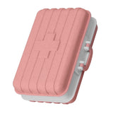 Mini Medicine Box 6 Compartments Luggage Design Tight Sealing Plastic Medicine Container for Pocket Travel Pink