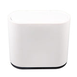 Plastic Trash Can with Press Type Lid Big White Garbage Container Bin for Bathroom Bedroom Kitchen Office