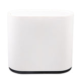 Plastic Trash Can with Press Type Lid Big White Garbage Container Bin for Bathroom Bedroom Kitchen Office