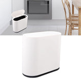 Plastic Trash Can with Press Type Lid Big White Garbage Container Bin for Bathroom Bedroom Kitchen Office