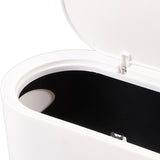 Plastic Trash Can with Press Type Lid Big White Garbage Container Bin for Bathroom Bedroom Kitchen Office
