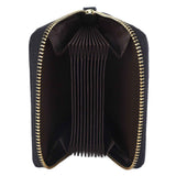 Card Wallet Black Leather 10 Slots Zipper Compact Transparent Window Card Holder for Travel Daily Outdoor In Australia - Darrahopens