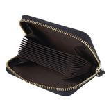 Card Wallet Black Leather 10 Slots Zipper Compact Transparent Window Card Holder for Travel Daily Outdoor In Australia - Darrahopens