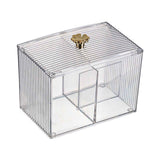 Cotton Pad Storage Box Swab Container Holder Transparent with Lid Grid for Cosmetics Desktop Decoration In Australia - Darrahopens