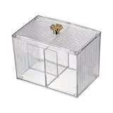 Cotton Pad Storage Box Swab Container Holder Transparent with Lid Grid for Cosmetics Desktop Decoration In Australia - Darrahopens