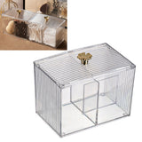 Cotton Pad Storage Box Swab Container Holder Transparent with Lid Grid for Cosmetics Desktop Decoration