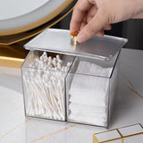 Cotton Pad Storage Box Swab Container Holder Transparent with Lid Grid for Cosmetics Desktop Decoration In Australia - Darrahopens